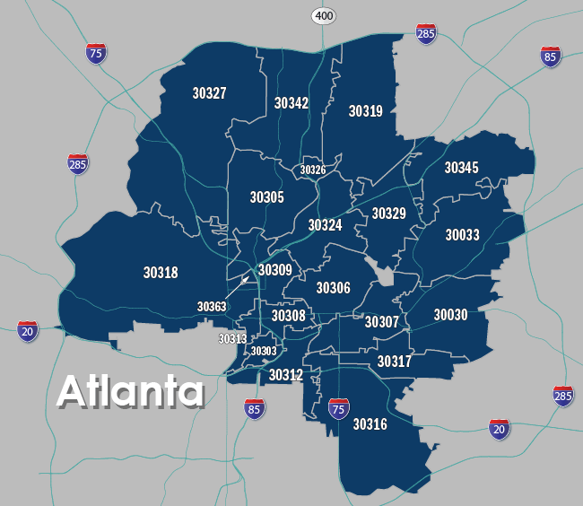Atlanta Zip Code Map Printable Printable Maps Images 7137